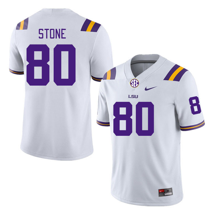 Men #80 Isaiah Stone LSU Tigers College Football Jerseys Stitched-White